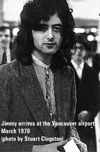 Jimmy Page arrives at the Vancouver Airport